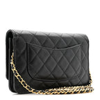 Caviar Quilted Wallet on Chain WOC Black