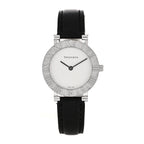Sterling Silver Calfskin 29mm Atlas Quartz Watch Black