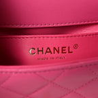 Goatskin Quilted Mini Square Flap Pink