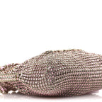 Crystal Embellished Metallic Lambskin Mini Chanel 22 Light Pink