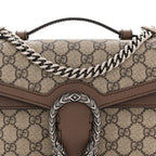 GG Supreme Monogram Textured Dollar Calfskin Top Handle Dionysus Shoulder Bag Beige Ebony New Acero