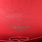 Caviar Quilted Jumbo Double Flap Dark Red