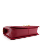 Lambskin Quilted New Medium Boy Flap Dark Red