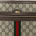 GG Supreme Monogram Large Ophidia Pouch Clutch Brown