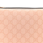 GG Supreme Monogram Textured Calfskin Web Super Mini Ophidia Shoulder Bag Pink