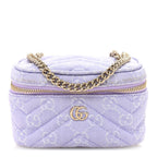 Denim GG Monogram Nano GG Marmont Vanity Bag Light Purple