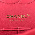 Caviar Quilted Medium Double Flap Dark Pink