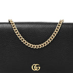 Calfskin Mini GG Marmont Chain Wallet Black