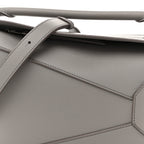 Soft Grained Calfskin Small Puzzle Edge Bag Pearl Grey