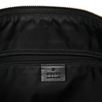 GG Supreme Monogram Calfskin Web Medium Flat Messenger Bag Beige Ebony Black