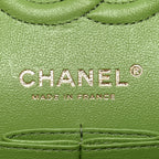 Caviar Quilted Small Double Flap Green
