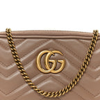 Calfskin Matelasse Mini GG Marmont Chain Crossbody Bag Porcelain Rose