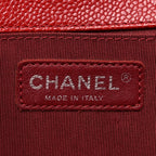 Caviar Quilted Medium Boy Flap Red