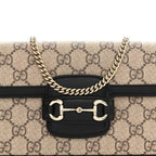 GG Supreme Monogram Azalea Calfskin Horsebit 1955 Mini Bag Beige Black