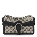 GG Supreme Monogram Textured Dollar Calfskin Small Rectangular Dionysus Shoulder Bag Beige Blue