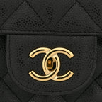 Caviar Quilted Jumbo Double Flap Black