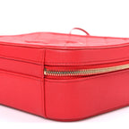 Caviar Quilted Medium CC Filigree Vanity Case Red