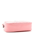 Calfskin Matelasse Small GG Marmont Chain Shoulder Bag Wild Rose