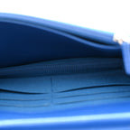 Caviar Chevron Quilted Wallet On Chain WOC Blue