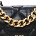 Goatskin Quilted Large Chanel 19 Flap Black