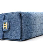 Washed Denim Quilted Mini Chanel 25 Handbag Blue