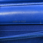 Lambskin Quilted Square Wallet On Chain WOC Blue