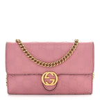 Guccissima Icon Chain Wallet Carmine Rose
