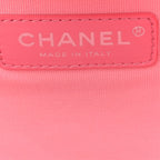 Canvas Calfskin Striped Large Deauville Tote Pink Blue