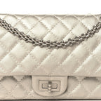 Metallic Lambskin Quilted 2.55 Reissue 225 Flap Silver