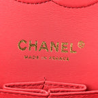 Caviar Quilted Medium Double Flap Dark Pink