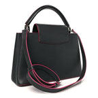 Taurillon Capucines PM Black Fuchsia