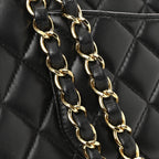 Lambskin Quilted Medium Double Flap Black