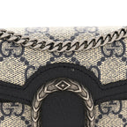 GG Supreme Monogram Textured Dollar Calfskin Super Mini Dionysus Shoulder Bag Beige Blue
