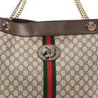 GG Supreme Monogram Large Rajah Chain Tote Beige New Acero