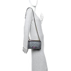 Iridescent Goatskin Quilted Small Boy Flap Purple