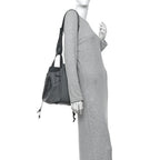 Grained Calfskin Medium Hammock Shoulder Bag Blue