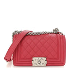 Caviar Quilted Small Boy Flap Red