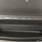 Lambskin Crystal Quilted Wallet On Chain WOC Grey