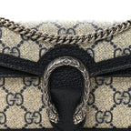 GG Supreme Monogram Textured Dollar Calfskin Super Mini Dionysus Shoulder Bag Beige Blue