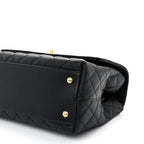 Caviar Quilted Small Coco Chain Handle Flap Black
