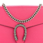 Dollar Calfskin Crystal Mini Dionysus Chain Wallet Box Pink