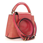 Metallic Lizard Capucines Mini Fuchsia Gold