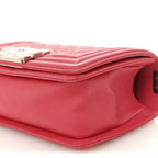 Caviar Quilted Small Boy Flap Red