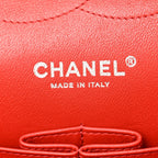 Lambskin Quilted Jumbo Double Flap Red