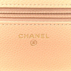 Caviar Quilted Wallet on Chain WOC Beige