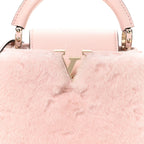Mink Calfskin Goatskin Capucines Mini Rosewater Pink