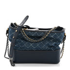 Denim Calfskin Medium Gabrielle Hobo Blue