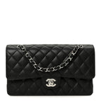 Caviar Quilted Medium Double Flap Black