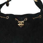 Suede Quilted Small Chanel 25 Handbag Black