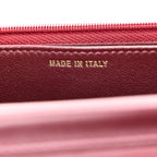 Lambskin Quilted Wallet On Chain WOC Burgundy